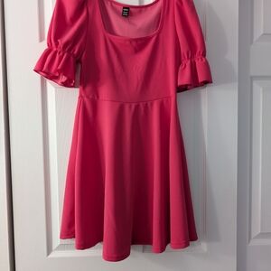 SHEIN Bright Pink Scoop Neck Dress